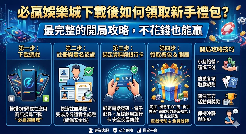 必贏娛樂城下載後如何領取新手禮包？最完整的開局攻略，不花錢也能贏

